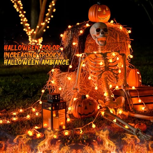 Connectable 100 LED Globe Orange Halloween Lights Indoor