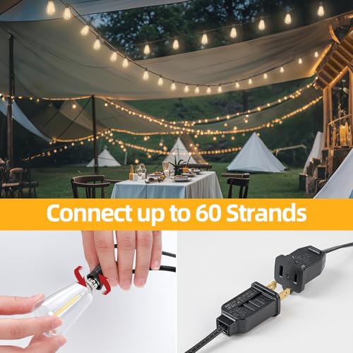 25FT Outdoor String Lights for Patio with 12+1 ST38 LED Bulbs (12 Count)