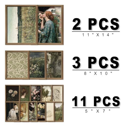 16 PCS Framed Vintage Wall Art Decor (16 Count)