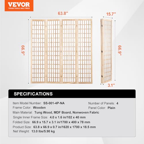 Room Divider 4 Panel Japanese Room Divider