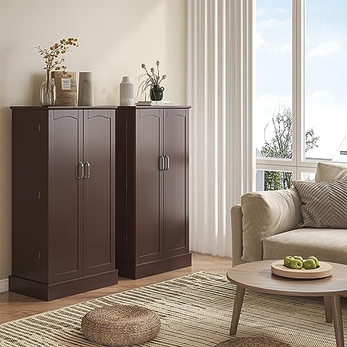 47" Freestanding Kitchen Pantry Cabinet with Adjustable Shelves