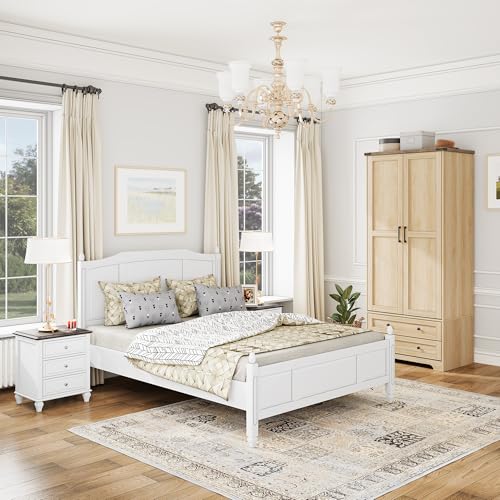 Wooden Armoire Wardrobe Closet with Drawers (2 Count)