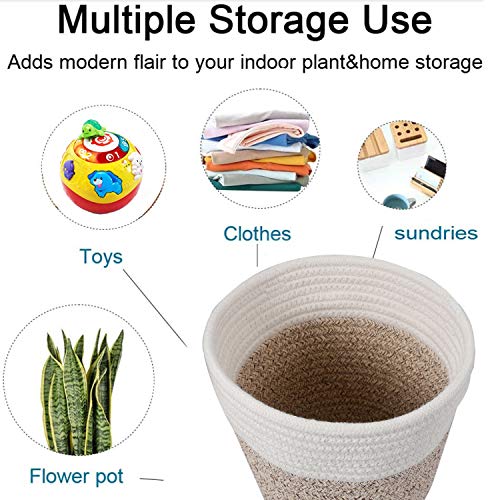 Woven Cotton Rope Plant Basket for 8" Flower Pot H7.5 x W8.5