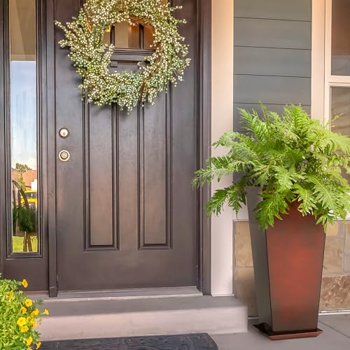 Garden 28" Large Metal Glazed Planter Set of 2 (2 Count)