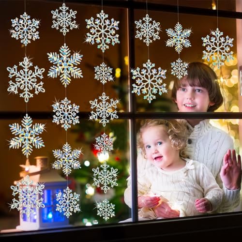 36 Pack Christmas Ornaments Snowflakes Decorations (36 Count)