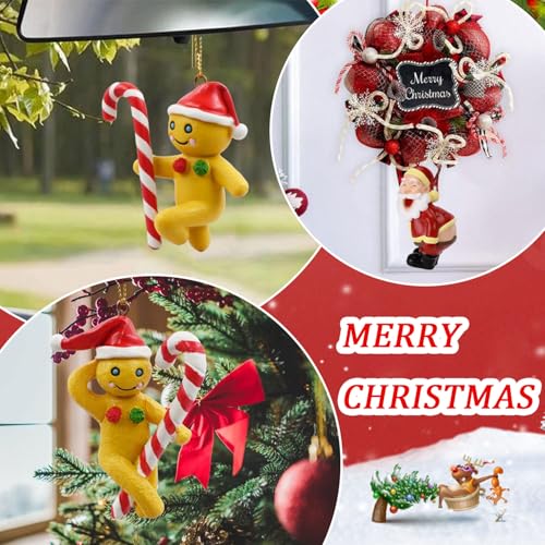 10Pcs Christmas Hanging Ornaments Santa Claus Gingerbread Man