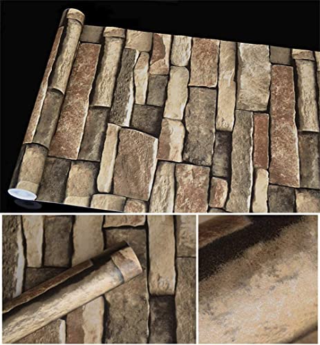 Peel and Stick Stone Brick Wallpaper (14.455 Sq Ft)