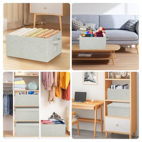 Storage Bins With Lids Closet Organizer Cabinet Box For Clothes (6 Count)