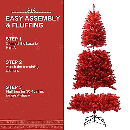 6ft Red Artificial Christmas Tree