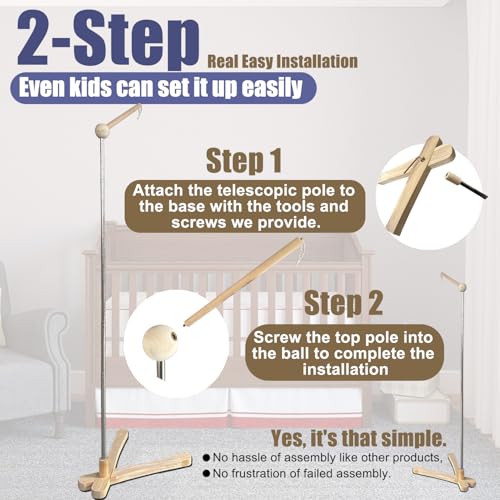 Crib Mobile Wooden Arm