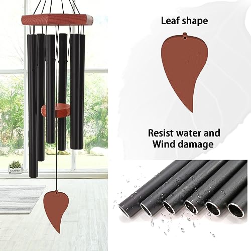 Memorial Wind Chimes for Outside 30 inch Black Sympathy Gift Decor Outdoor