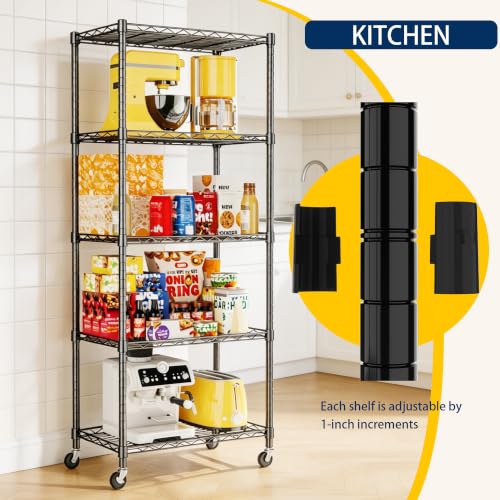 5 Wire Shelving Metal Storage Rack Adjustable Shelves