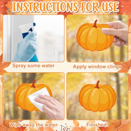 Fall Thanksgiving Window Clings 6 Sheets (6 Count)