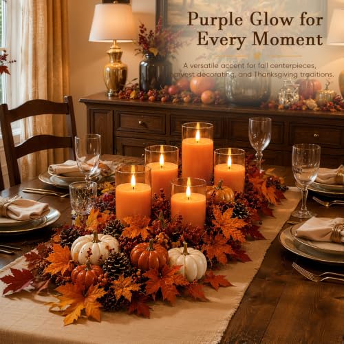 Orange Glass Flameless Candles