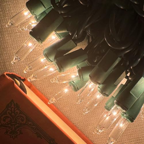 Christmas Lights 100 Count Clear Christmas Tree String Lights with Green Wire for Outdoor Indoor Christmas Decorations Wedding Decorations Valentines Day Decor