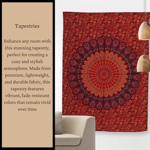 Indian hippie Bohemian Psychedelic Golden Blue Peacock Mandala Wall hanging Bedding Tapestry