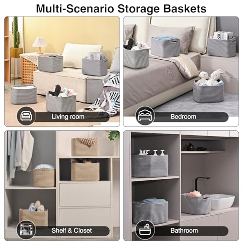 Small Storage Baskets for Shelves Organizing (4 Count)