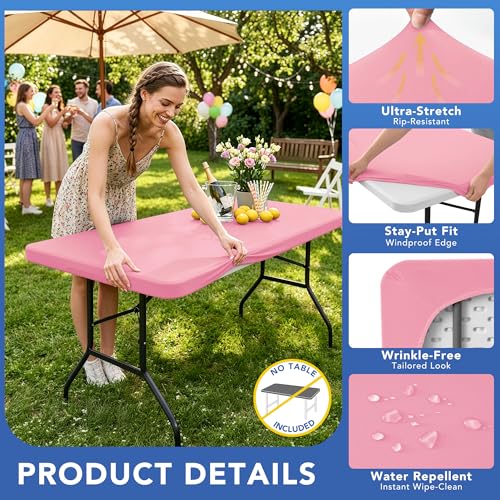 Fitted Tablecloth for 6 Foot Rectangle Tables (4 Count)