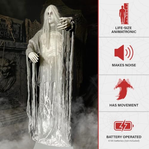 2.6 Ft. Rising Ghost Woman Animatronic with Sound