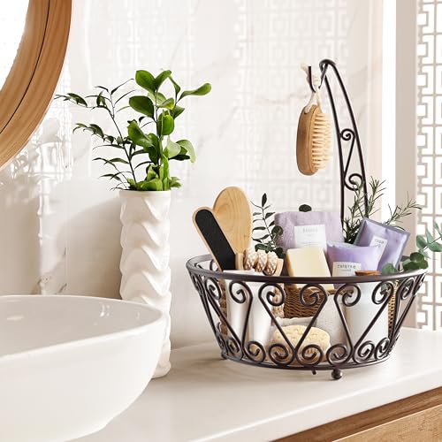 SimpleHouseware Fruit Basket Bowl with Banana Tree Hanger