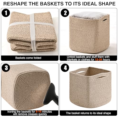 13 Inch Cube Closet Storage Bins 13x13x13 in (3 Count)