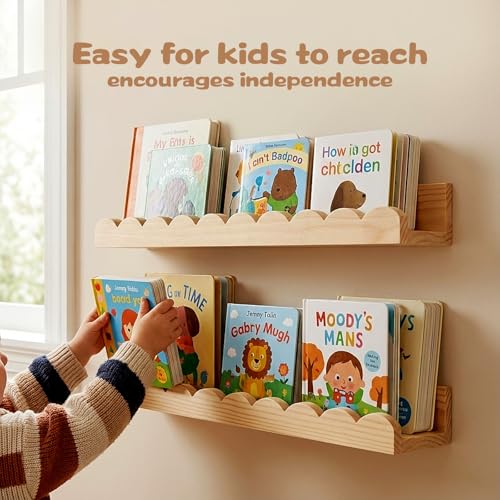 Nursery Floating Shelves for Kids Room (4 Count)