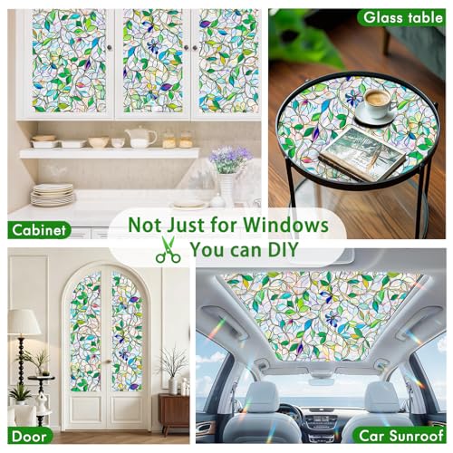 Rainbow Stained Glass Window Privacy Film