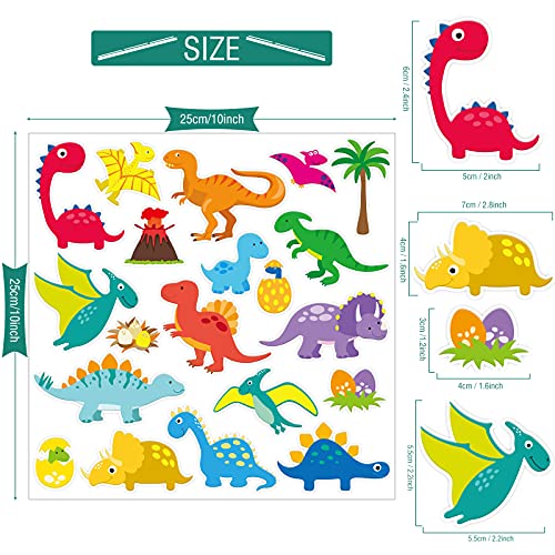 40 PCS Dinosaur Thick Gel Clings Dinosaurs Window Gel Clings Decals Stickers for Kids Toddlers and Adults Home Airplane Classroom Nursery Winter Dinosaurs Party Supplies Decorations Removable and (40 Count)