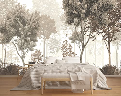 Vintage Forest Wallpaper Nature Wall Mural Wallpaper for Bedroom Living Room (94 Sq Ft)