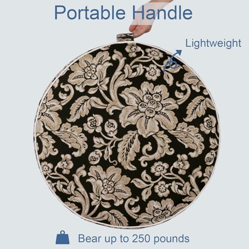 Indoor Outdoor Inflatable Ottoman with Handle D21 x H9 Inch