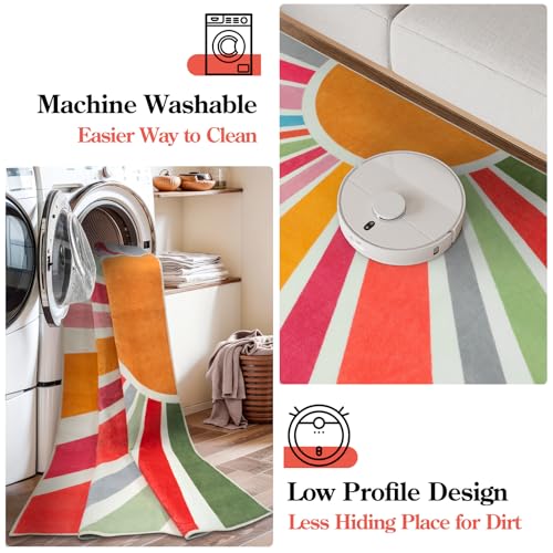 Boho Machine Washable 6x9 Area Rugs for Living Room (54 Sq Ft)