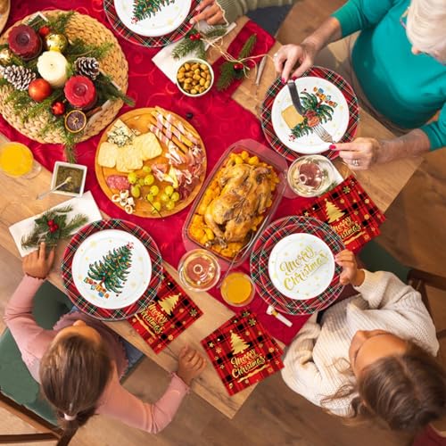 Merry Christmas Plates and Napkins Set (150 Count)