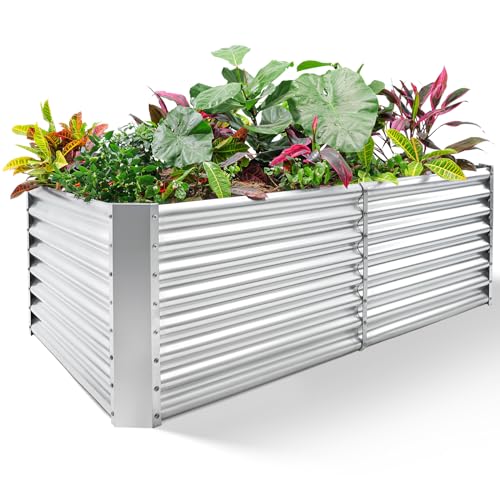 6×3×2 ft Galvanized Metal Raised Garden Bed