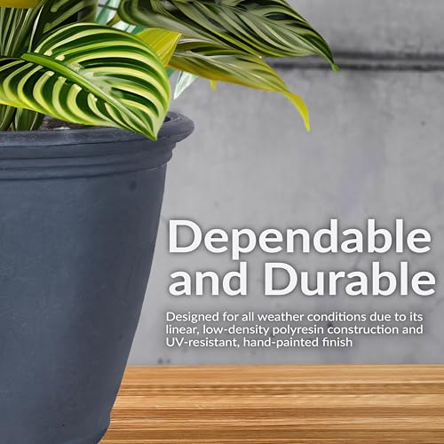 Sunnydaze Anjelica 24'' Large Plastic Planter Pot for Plants (2 Count)