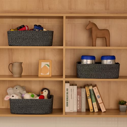 Large Shallow Organizing Baskets 15x11x5.1 Inches (2 Count)