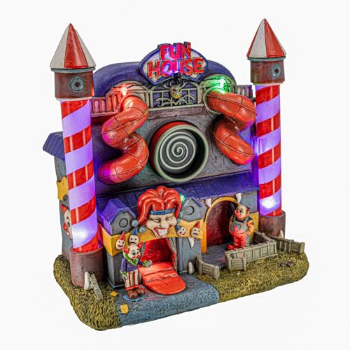 Carnival Funhouse Clown Theme Spooky Halloween Village Multi