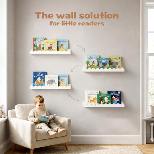 Nursery Floating Shelves for Kids Room (2 Count)
