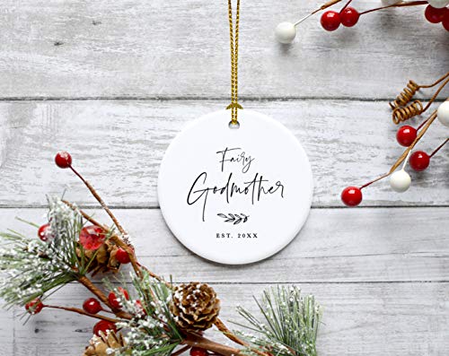 Custom Year Round Ceramic Porcelain Christmas Tree Ornament Keepsake Collectible Godmother Gift