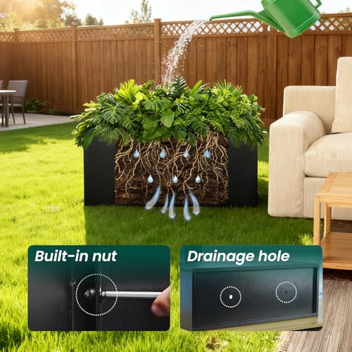 Galvanized Steel Planters Rectangular Planter 32" L x 16" W x 16" H