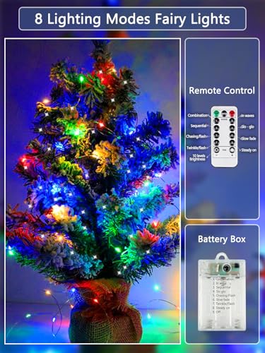 3 Pack Fairy Lights Battery Operated with Remote Twinkle Lights Multicolor (3 Count)