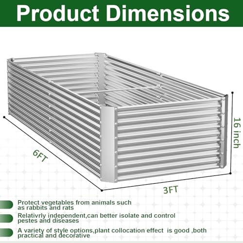 2 Pack Tall Corrugated Galvanized Steel Raised Garden Bed Outdoor (2 Count)