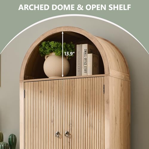 71" Tall Arched Bathroom Storage Cabinet