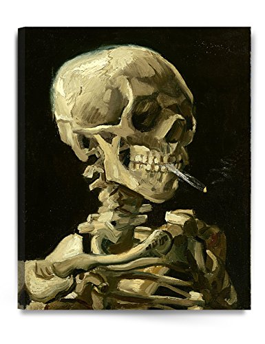 Head of a Skeleton with a Burning Cigarette. Vincent Van Gogh Reproductions. Giclee Print for Wall Decor. 24x30