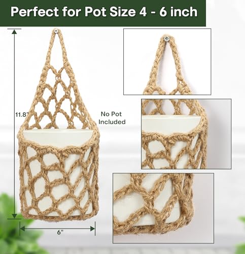 2 Packs Macrame Wall Plant Hanger for 6 in (2 Count)