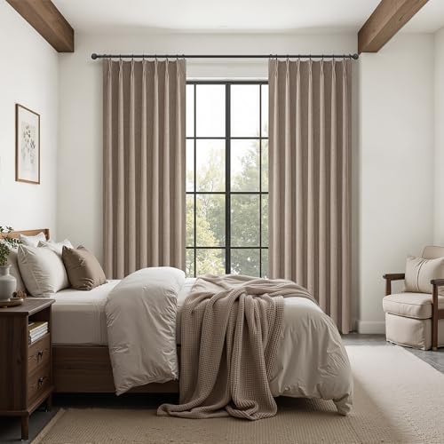 Dark Flax Living Room Curtains 84 Inches Long (2 Count)