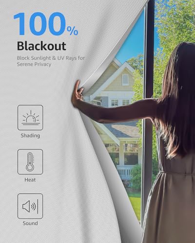 Blackout Curtains Portable 36”x48” No Drill Black Out Window Cover (12 Sq Ft)