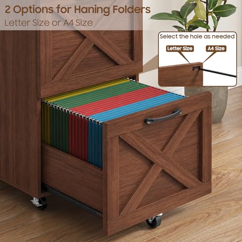 Farmhouse File Cabinet with Lock & 2 Drawers