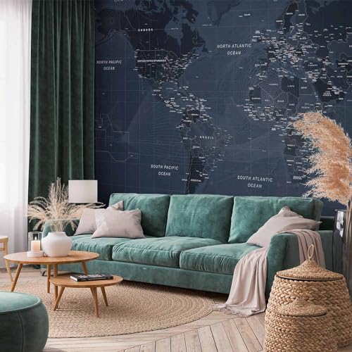 Wall Mural World Map 154x110 in (118.18 Sq Ft)