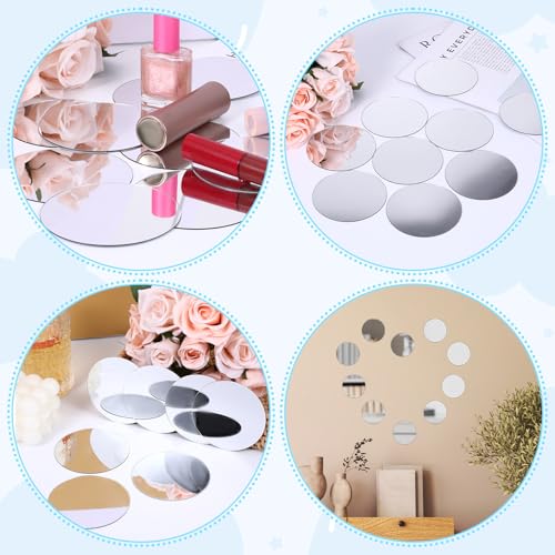 20pcs Mini Acrylic Round Mirror Tiles (20 Count)