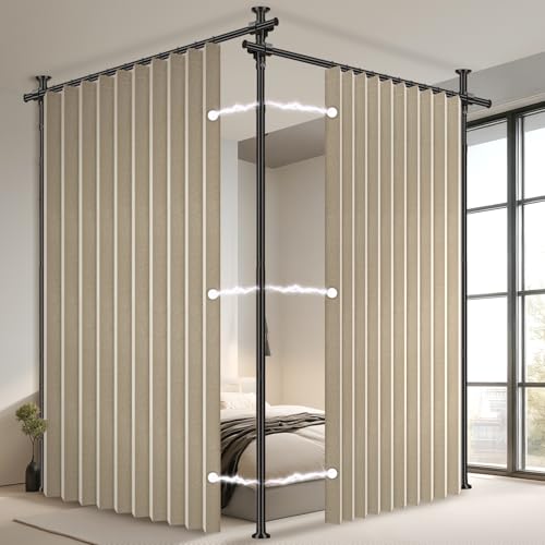 100% Blackout Room Divider Curtains Sets Beige W100 x L96 in (2 Count)